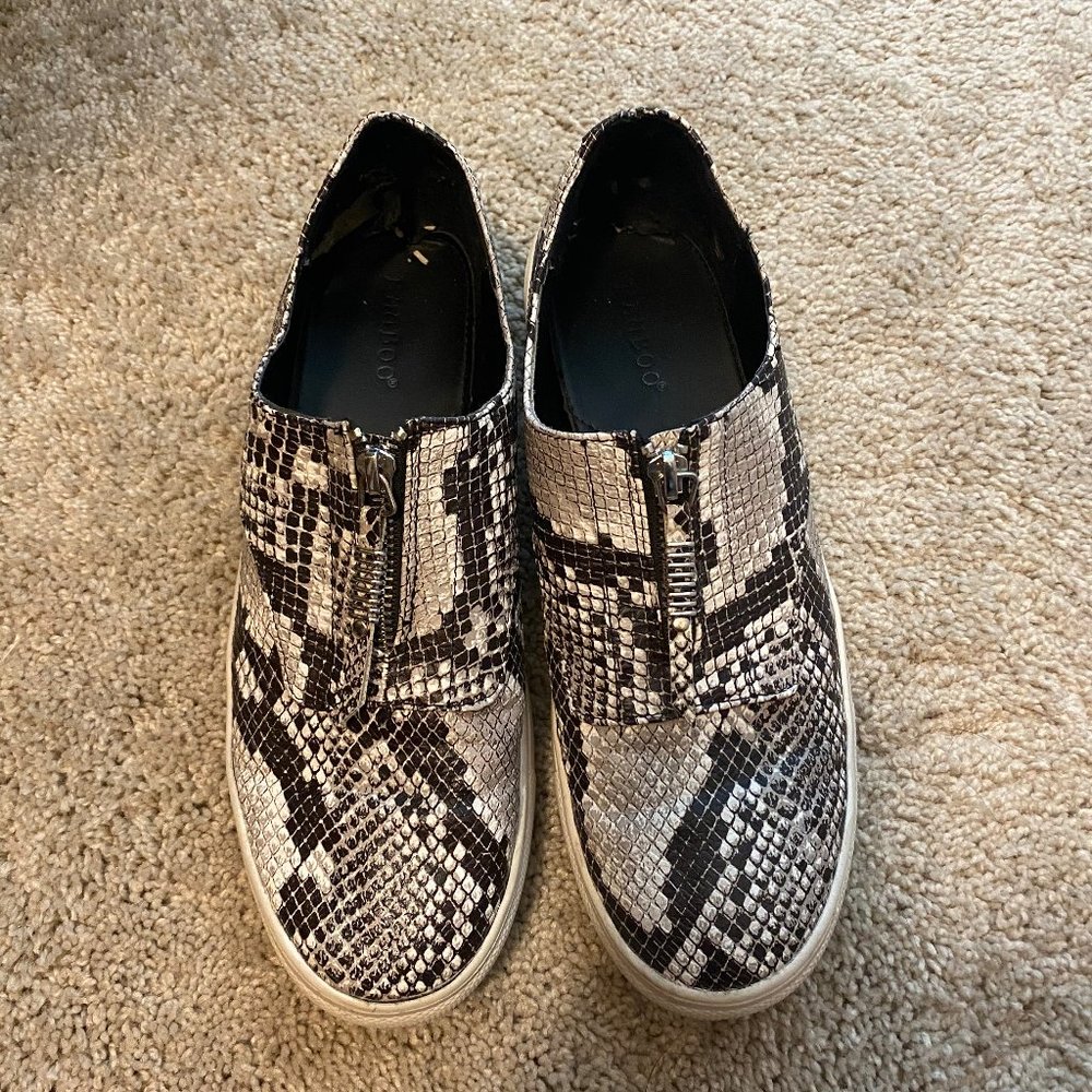 Snake Skin Print Slip on Sneakers